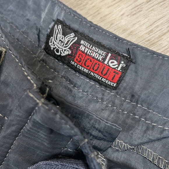 l.e.i. NWT Y2K Low Rise Nylon Cargo Pants 90s Wide Leg Drawstring Trousers Jr 11 - Picture 6 of 7